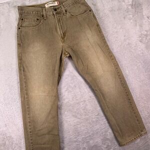 Vtg Levis 505 Regular Fit Jeans Mens 32x30 Khaki Tan Brown Cotton Straight Leg
